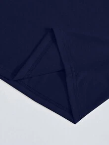 男士骷髏印花短袖t恤 - 藏蓝色 - 查看 4