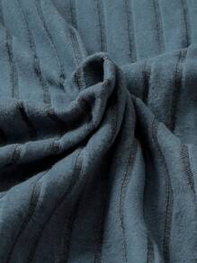 SHEIN Unity Taglie Forti Maglietta incrociato in maglia a coste - Blu verde acqua - Visualizzare 7