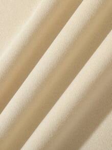 SHEIN EZwear 女士猫咪印花落肩卫衣，适合毕业季、返校季、教师节等场合，秋季返校套头衫 - 墨綠色 - 查看 5