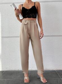 EURMUSE Women Pant With Pocket Detailed - Apricot - View 6