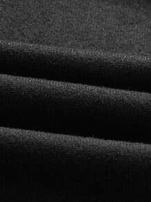 SHEIN EZwear Áo ba lỗ buộc dây phía trước, màu trơn đơn giản dành cho nữ, thích hợp cho mùa hè - màu đen - Xem 4