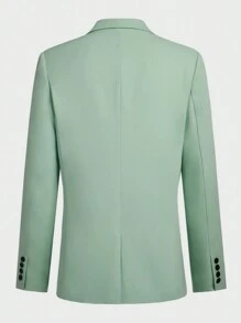 Manfinity Mode Men's Notched Lapel Suit Jacket - Green - View 2