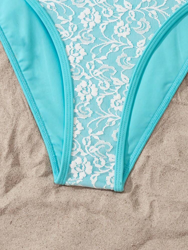 Summer Floral Lace Bikini Swimwear Set