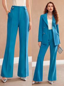 MOTF PREMIUM Pantalon De Costume Évasé À Détail De Couture À Taille Haute