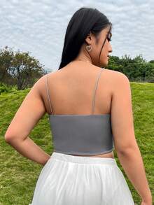 SHEIN EZwear Plus Size Women'S Lace Trim Camisole Tank Top