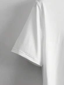 Manfinity Homme Camiseta De Manga Corta Con Estampado De Corazones Para Hombre - Blanco - Ver 3