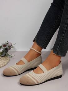 Mới Thoáng khí Thoải mái Giải trí Giày lười Thời trang Lưới Giày phẳng Đối với phụ nữ - Màu be - Xem 3