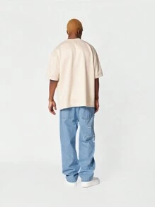 SUMWON Straight Fit Jean With Embroidery - Blue - View 5