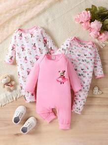 Sommer Baby Mädchen 1. Geburtstag Bär & Herz Bedruckter Jumpsuit Mit Passendem Zubehör