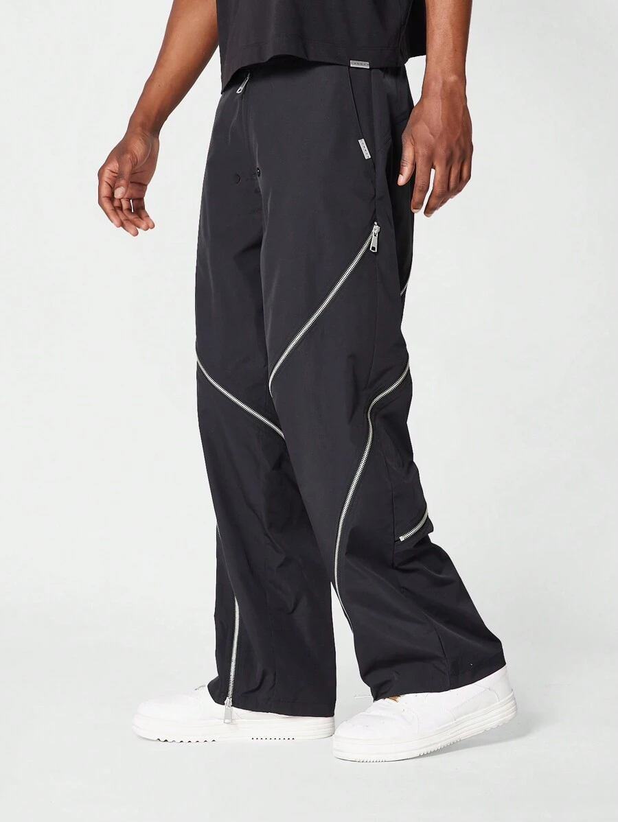 SUMWON Nylon Trouser With Zippers | SHEIN USA