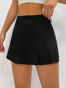 SHEIN Unity Women's Pleated Culottes - Black - View 3