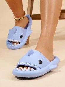 Chanclas banda única tiburón de dibujos animados - Azul - Ver 1