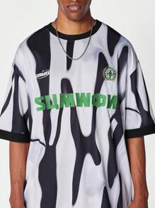 SUMWON Quá lớn Phù hợp Bóng đá Áo thun Với Mặt trước Thương hiệu - Nhiều màu - Xem 6