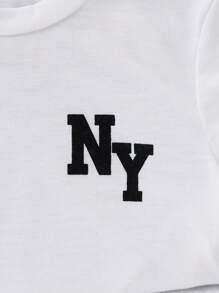 SHEIN Summer,Holiday,Traveler Young Boy's Simple & Comfortable Letter Printed Casual 2pcs T-Shirt Set For Summer