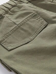 Jupe utilitaire en jean de couleur unie pour adolescentes - Militaire verte - Voir 3