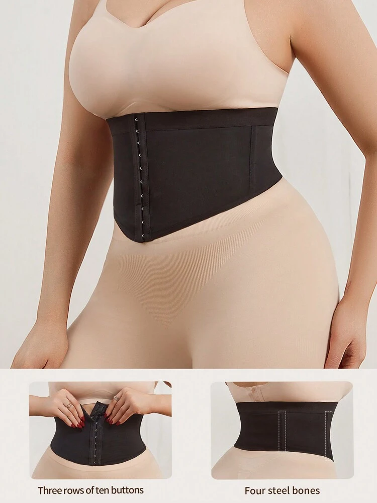 1pc Hook And Loop Fastener Closure Waist Trainer Corset Belt For Tummy Control