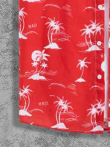 Manfinity RSRT Men's Tropical Print Shirt - Red - View 4