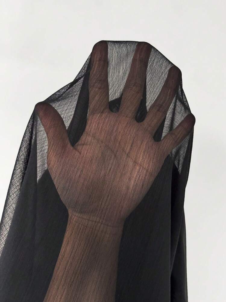 Women'S Black Shirt With V-Neckline, False Placket, Pleats, Diamond Button & Bell Sleeves