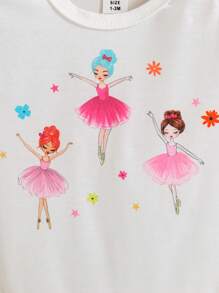 SHEIN 6pcs/Set Baby Girl's Casual Cute Elf Pattern Printed Gift Set For Home And Daily Wear In Spring And Summer - Pink - View 6