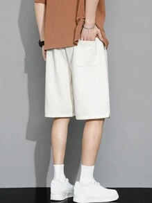 Men's Letter Print Shorts - Apricot - View 2