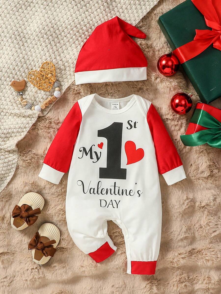 Bộ đồ liền thân cho bé gái chào đón năm mới 2024, cổ tròn, tay áo tương phản, in họa tiết màu sắc, chân dài, trang phục thường ngày đơn giản, thời trang cho mùa thu đông - Nhiều màu - Xem 1