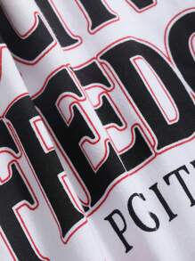 DAZY Men's Letter Printed Summer T-Shirt - White - View 6