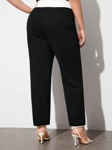 BizChic Pantalones De Traje Con Bloque De Color Para Mujeres De Talla Grande