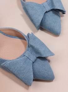SHUZIA Tacones Altos Azules Para Mujeres Con Decoración De Lazo - Azul - Ver 5