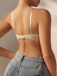 Moonlight&Mama 母親哺乳胸罩，採用蕾絲前片設計 - 杏色 - 查看 2