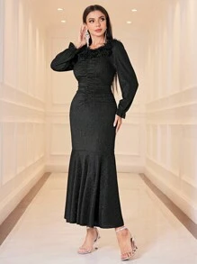 Modelyn Women's Patchwork Mermaid Dress - Black - View 4