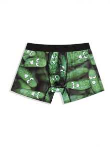 3pcs Cucumber Print Men'S Boxer Briefs - Dark Green - View 3