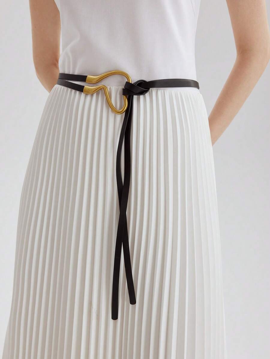 MOTF PREMIUM THẮT LƯNG EO THẮT NÚT KHÔNG ĐỐI XỨNG MÀU ĐEN SANG TRỌNG - màu đen - Xem 1