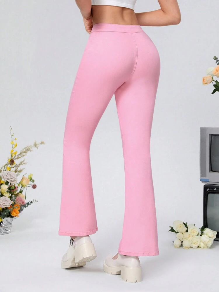 Women'S Strap Front Flared Jeans