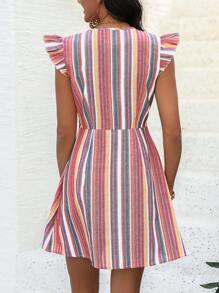 Breezaya Women's Striped Cap Sleeve Dress - Multicolor - View 2