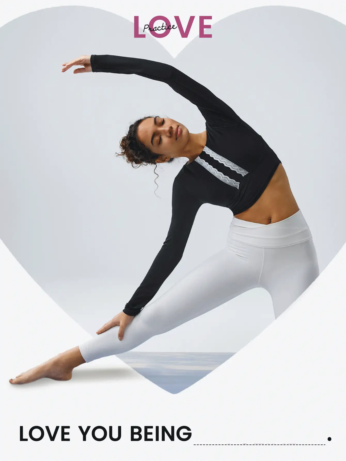 GLOWMODE FeatherFit™ Circuit Long Sleeve Tee Low Impact Daily Valentine's Day Love - Black - View 5