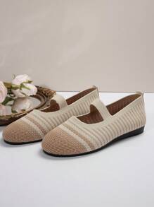 Mới Thoáng khí Thoải mái Giải trí Giày lười Thời trang Lưới Giày phẳng Đối với phụ nữ - Màu be - Xem 6