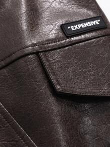 DAZY Saia Feminina Com Aba E Zíper Na Altura Do Joelho, Outono/Inverno, Saia - Castanho - Ver 8