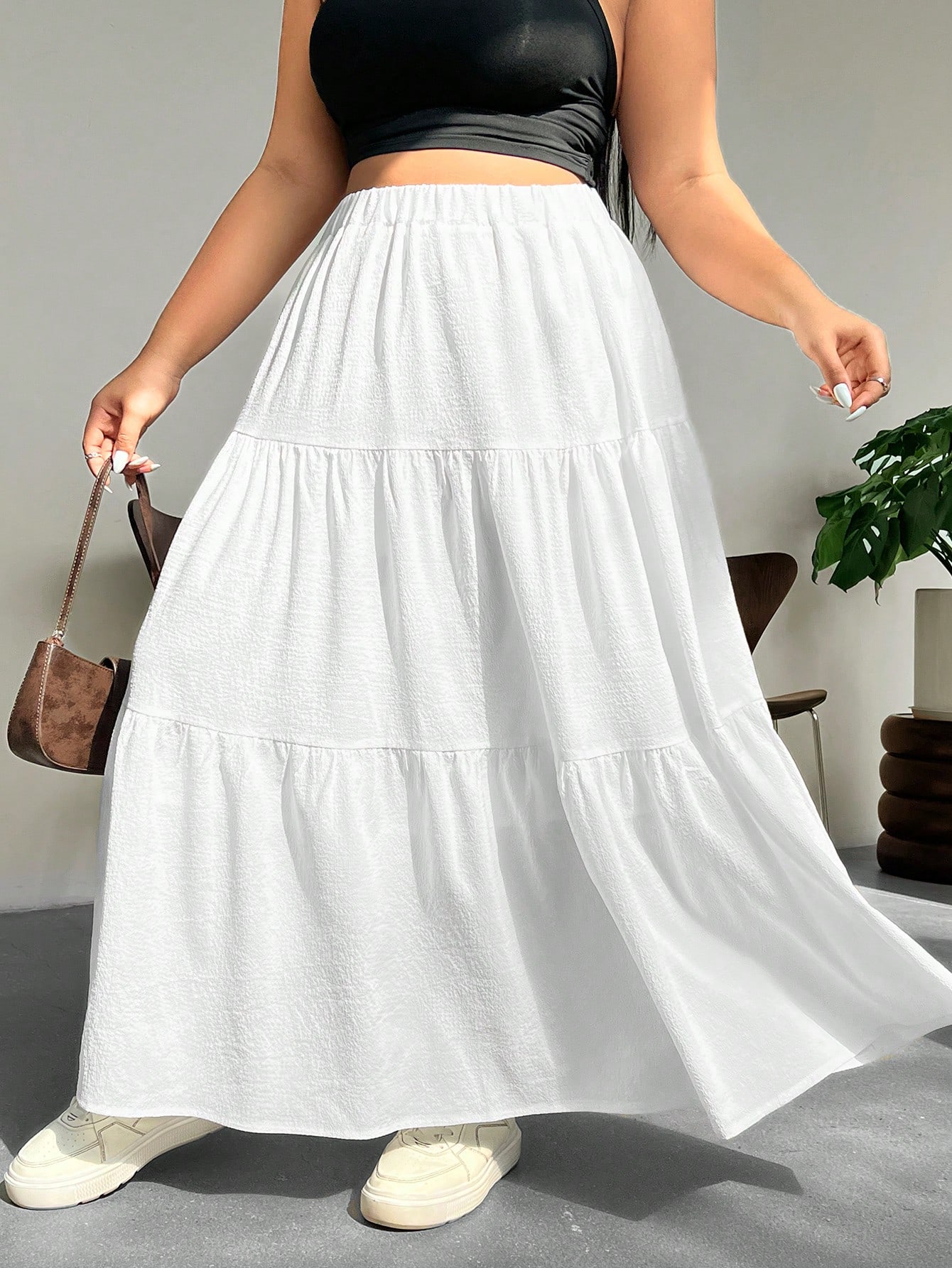 Low rise maxi skirt