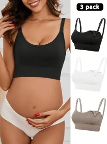 Moonlight&Mama 孕婦護理功能純色內衣（3入/Pack），適用於孕媽媽 - 彩色 - 查看 8