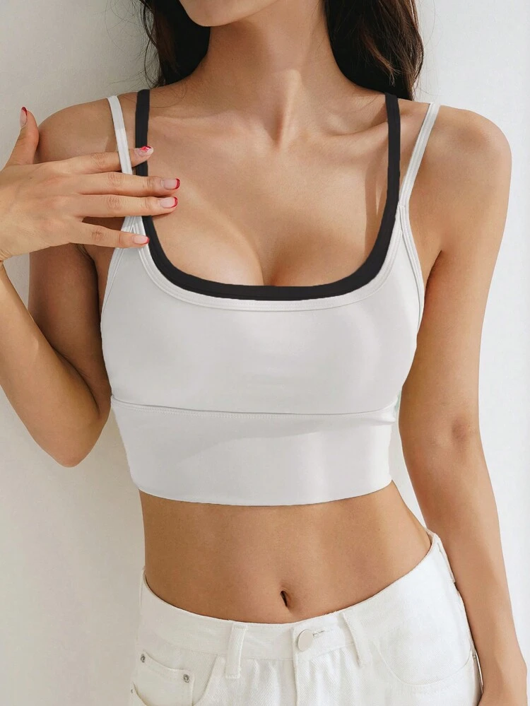 Ladies' Color Block Round Neck Sports Bra