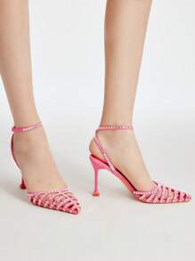 MOTF PREMIUM FASHIONABLE WOMEN'S HIGH HEEL SHOES WITH RHINESTONES VACATION SHOES SUMMER