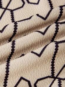 SHEIN Áo sơ mi tay bồng ngắn cho bé gái tuổi teen có cổ Peter Pan và họa tiết in hình học - Nhiều màu - Xem 7