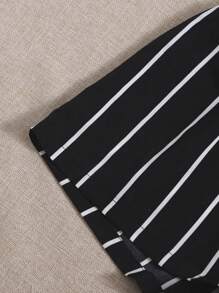 Soleia Women's Front Tie Strapless Top And Striped Woven Shorts Set