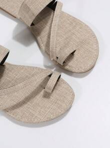New Arrival Fashionable Ladies' Beige Flat Sandals Valentines - Beige - View 3