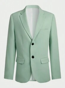 Manfinity Mode Men's Notched Lapel Suit Jacket - Green - View 1