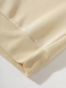 SHEIN EZwear 女士猫咪印花落肩卫衣，适合毕业季、返校季、教师节等场合，秋季返校套头衫 - 墨綠色 - 查看 6