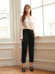 MOTF PREMIUM TAPERED CROPPED PANTS - Black - View 7