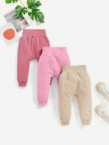 Baby Boy Solid Elastic Waist Pants - Multicolor - View 2