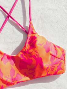 SHEIN Swim Women's Summer Beach Floral Printed Bikini Set Bathing Suit - Multicolor - View 5