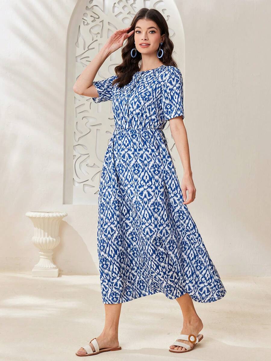 SHEIN Mulvari Robe Décontractée Pour Femme À La Taille Imprimée | Mode ...